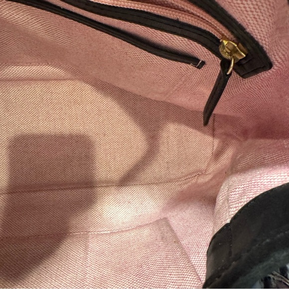 DOONEY & BOURKE CROC EMBOSSED COGNAC W/BLACK ACCENTS LEATHER TOTE SHOULDER BAG - Picture 7 of 16